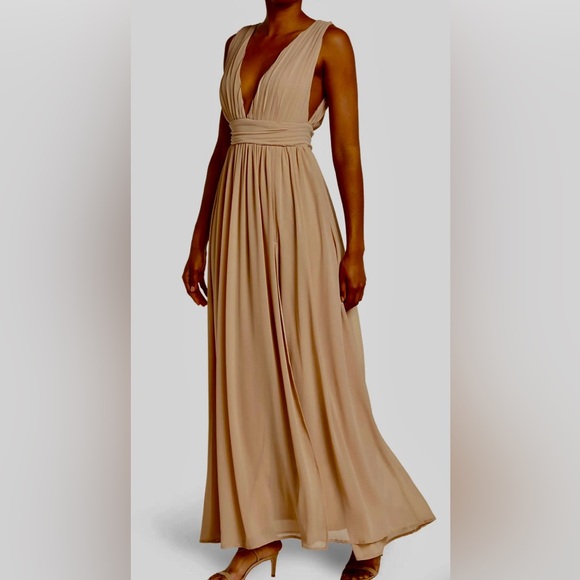 white christmas dresses Plunging V-Neck Long Halter Formal Dress main image 1